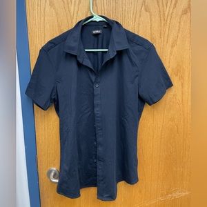 St33le brand men’s size medium short sleeve navy blue button up